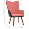 vidaXL Vilstol rosa sammet och PVC