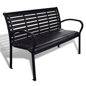 vidaXL Tr&auml;dg&aring;rdsb&auml;nk 125 cm st&aring;l och WPC svart