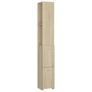 vidaXL Badrumssk&aring;p sonoma-ek 25x26,5x170 cm konstruerat tr&auml;