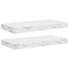 vidaXL V&auml;gg hylla 2 pcs Vit marmor 50 x 23,5 x 4 cm Konstruerat tr&auml;