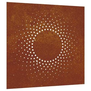 vidaXL V&auml;ggdekoration 55x55 cm rosttr&ouml;gt st&aring;l soldesign
