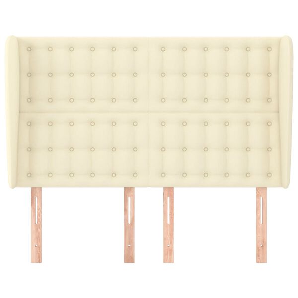 vidaXL S&auml;nggavel med kanter gr&auml;ddvit 147x23x118/128 cm konstl&auml;der