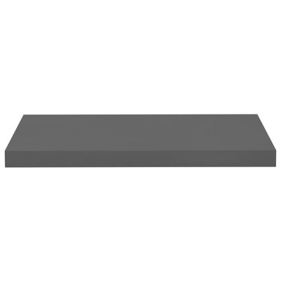vidaXL Svävande vägghyllor 2 st grå högglans 60x23,5x3,8 cm MDF