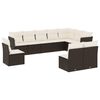 vidaXL Loungegrupp 10 delar med svarta dynor konstrotting