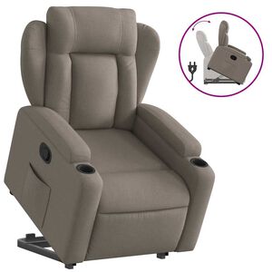vidaXL Reclinerf&aring;t&ouml;lj med uppresningshj&auml;lp taupe tyg