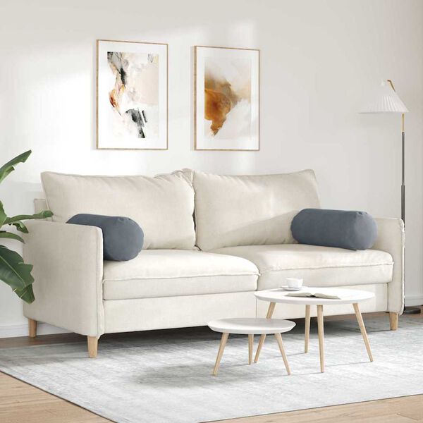 vidaXL Bolsterkuddar 2 pcs Mörkgrå Ø 25 x 70 cm Kordread tyg