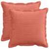 vidaXL Kudd&ouml;verdrag 2 st HOUTEN R&ouml;d orange 30 x 30 cm manchester