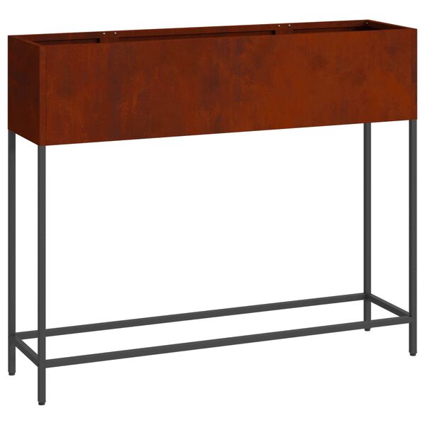 vidaXL H&ouml;jdtr&auml;dg&aring;rdsplanterare Rostig 100 x 26 x 82 cm