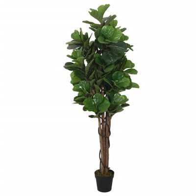 vidaXL Konstväxt fikonträd 96 blad 80 cm grön