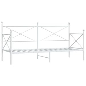 vidaXL Dagb&auml;dd utan madrass vit 90x200 cm st&aring;l