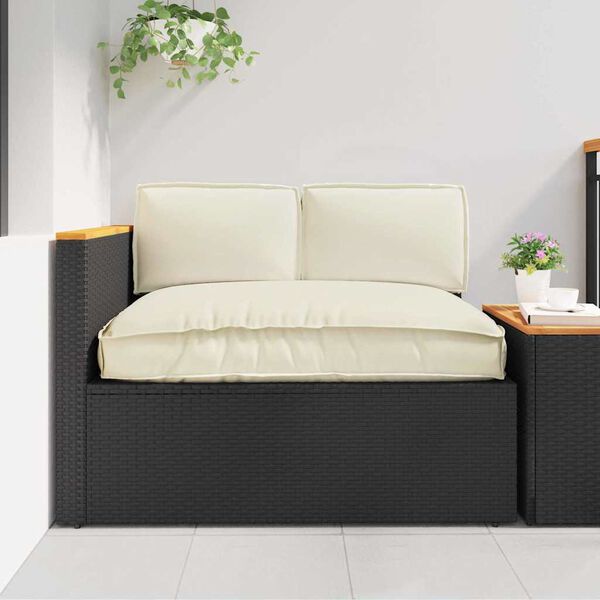 vidaXL Pallkuddset med kudde 3 pcs Kr&auml;m 120 x 80 x 12 cm Oxford tyg