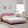 vidaXL Bed Frame with Headboard "Dover" Pink 140x200 cm Velvet
