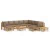 vidaXL Loungegrupp 12 delar taupe dynor bambu