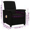 vidaXL Elektrisk massagefåtölj svart tyg