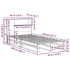 vidaXL S&auml;ng med bokhylla utan madrass vit 90x200 cm massiv tr&auml;