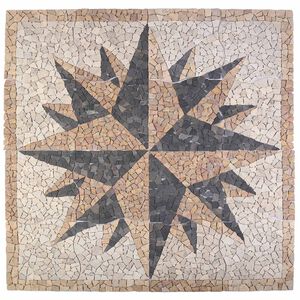 vidaXL Mosaikplattor Vindm&ouml;nster Flerf&auml;rgsdesign 120 x 120 cm Marmor