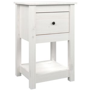 vidaXL S&auml;ngbord vit 40x35x61,5 cm massiv furu