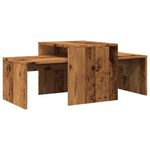 vidaXL Soffbord set &aring;ldrat tr&auml; 100x48x40 cm konstruerat tr&auml;