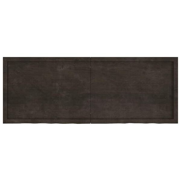 vidaXL Bänkskiva badrum mörkbrun 160x60x(2-4) cm behandlat massivt trä
