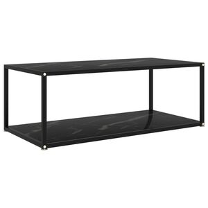 vidaXL Soffbord svart 100x50x35 cm h&auml;rdat glas