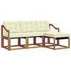 vidaXL Utomhussoffset med kudde 4 pcs Naturlig och Gr&auml;dde