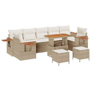 vidaXL Tr&auml;dg&aring;rdsoffset 13 pcs Beige och gr&auml;ddf&auml;rgad konstrotting