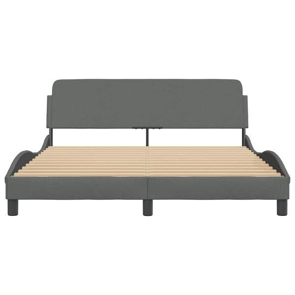 vidaXL Bed Frame "Dover" Dark Grey 160x200 cm Fabric