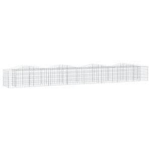 vidaXL Gabion b&aring;gformad 400x50x50 cm galvaniserat j&auml;rn
