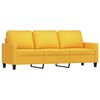 vidaXL Soffgrupp med dynor 3 delar Ljusgul tyg