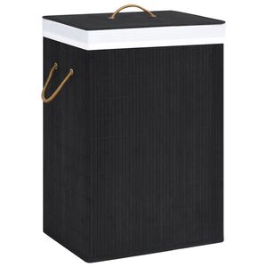 vidaXL Tv&auml;ttkorg bambu med 2 sektioner svart 72 L
