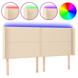 vidaXL S&auml;nggavel LED gr&auml;ddvit 183x16x118/128 cm tyg