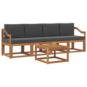 vidaXL Utomhussoffset med kudde 5 pcs Naturlig och Antracit