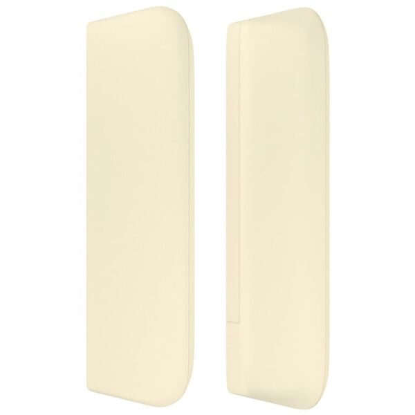 vidaXL S&auml;nggavel med kanter gr&auml;ddvit 203x16x78/88 cm konstl&auml;der