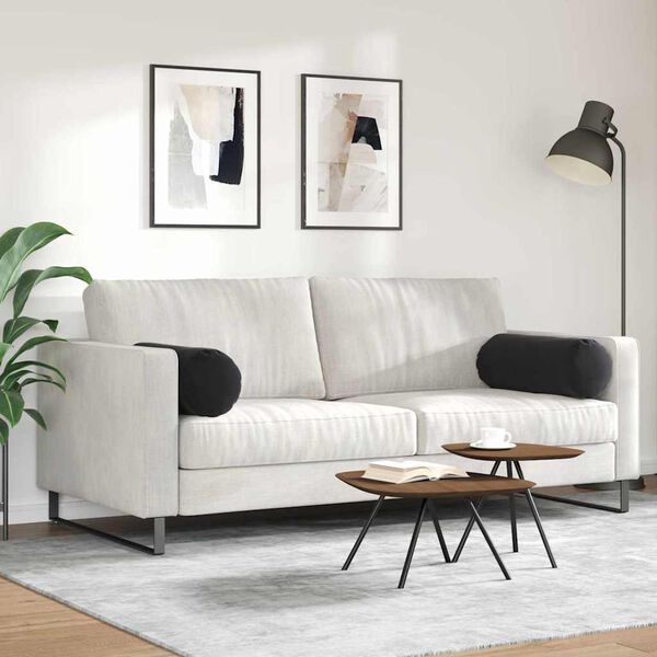 vidaXL Bolsterkuddar 2 pcs Svart &Oslash; 25 x 70 cm Kordread tyg