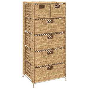 vidaXL F&ouml;rvaringsm&ouml;bel med 6 korgar 47x37x100 cm vattenhyacint