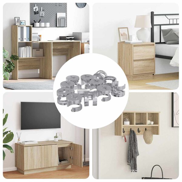 vidaXL Kammuttrar 12 pcs Silver 12 x 10 mm Metall