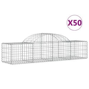 vidaXL Gabioner b&aring;gformade 50 st 200x50x40/60 cm galvaniserat j&auml;rn