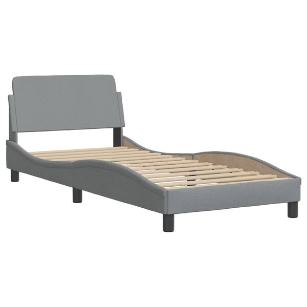 vidaXL Bed Frame "Dover" Light Grey 90x190 cm Fabric