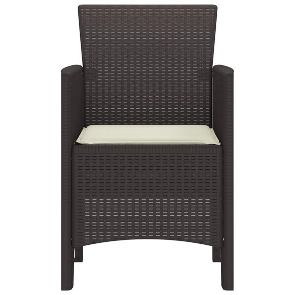 vidaXL Trädgård Stol 2 pcs Brun 53 x 49 x 85 cm PP