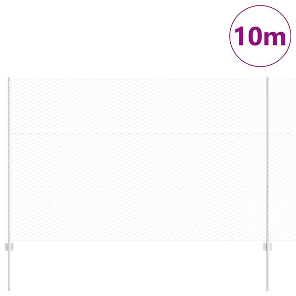 vidaXL St&auml;ngsel med stolpe Silver 1,5 x 10 m St&aring;l