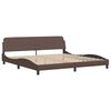 vidaXL Bed with Mattress "Dover" Brown 200x200 cm Faux Leather