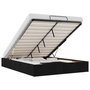 vidaXL Ottoman s&auml;ngram utan madrass svart 140x200 cm tyg