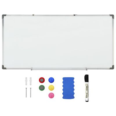 vidaXL Magnetisk whiteboard vit 110x60 cm stål