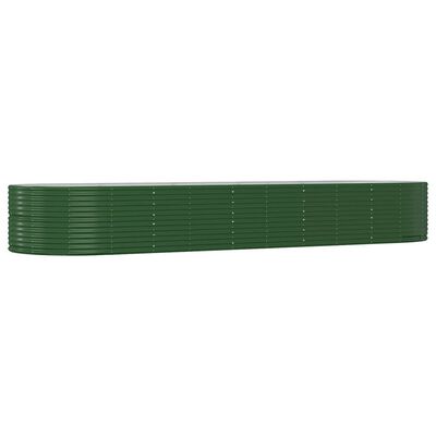 vidaXL Odlingslåda grön 447x140x68 cm pulverlackerat stål
