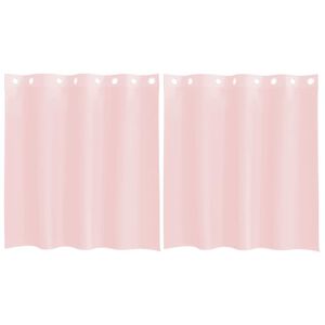 vidaXL Voile gardiner med genomf&ouml;ringar 2 st ljusrosa 140x140 cm