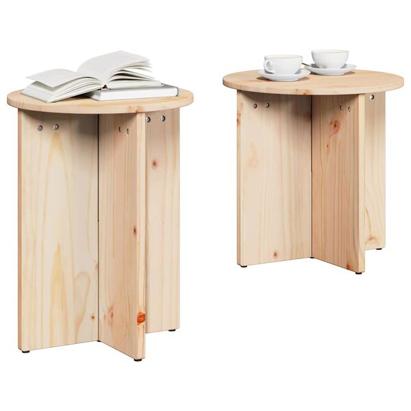 vidaXL Kaffeebord 2 pcs Naturfärg