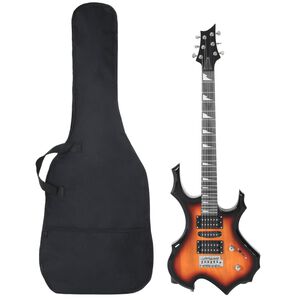 vidaXL Elgitarr f&ouml;r nyb&ouml;rjare med v&auml;ska brun&svart 4/4 39"