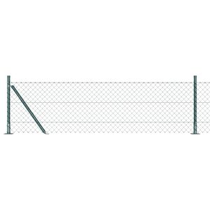 vidaXL L&auml;nkfence med betongbas 10 x 0,4 m PVC-belagda st&aring;l Gr&ouml;n Mesh