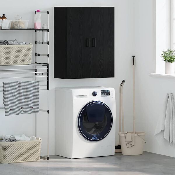 vidaXL V&auml;ggsk&aring;p Svart Ek 69,5 x 34 x 90 cm Konstruerat tr&auml;