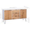 vidaXL Sideboard New York 130,6 x 43 x 73,6 cm Massiv furu